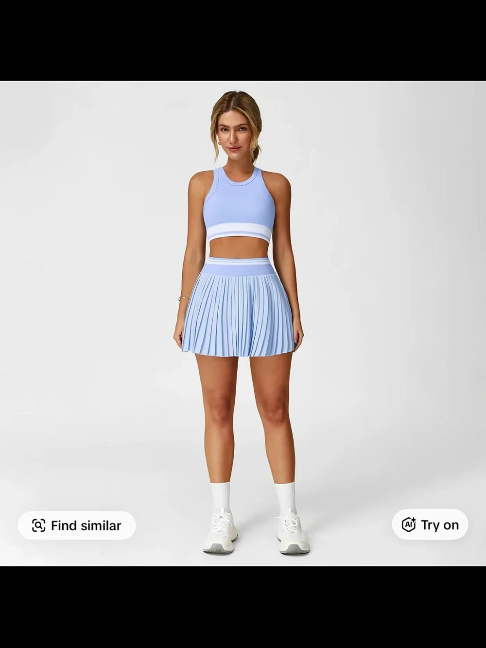 ALO Yoga Pink Pleated Skirt with White Waistband